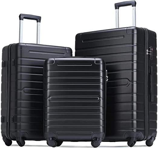 3 Piece Hard Expandable Spinner Luggage Set L 30 inch