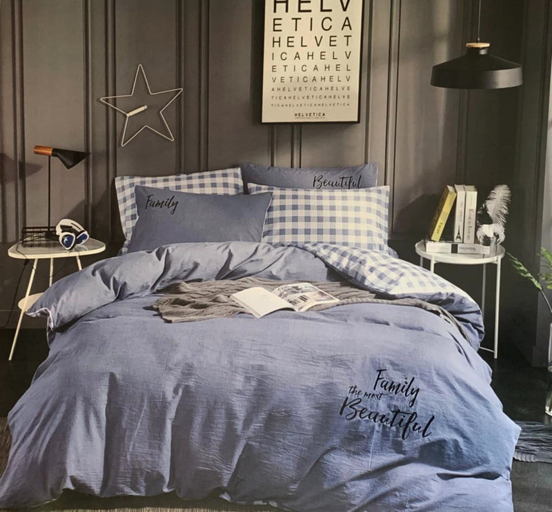 The Most Beautiful Family Demin Blue Duvet Cover