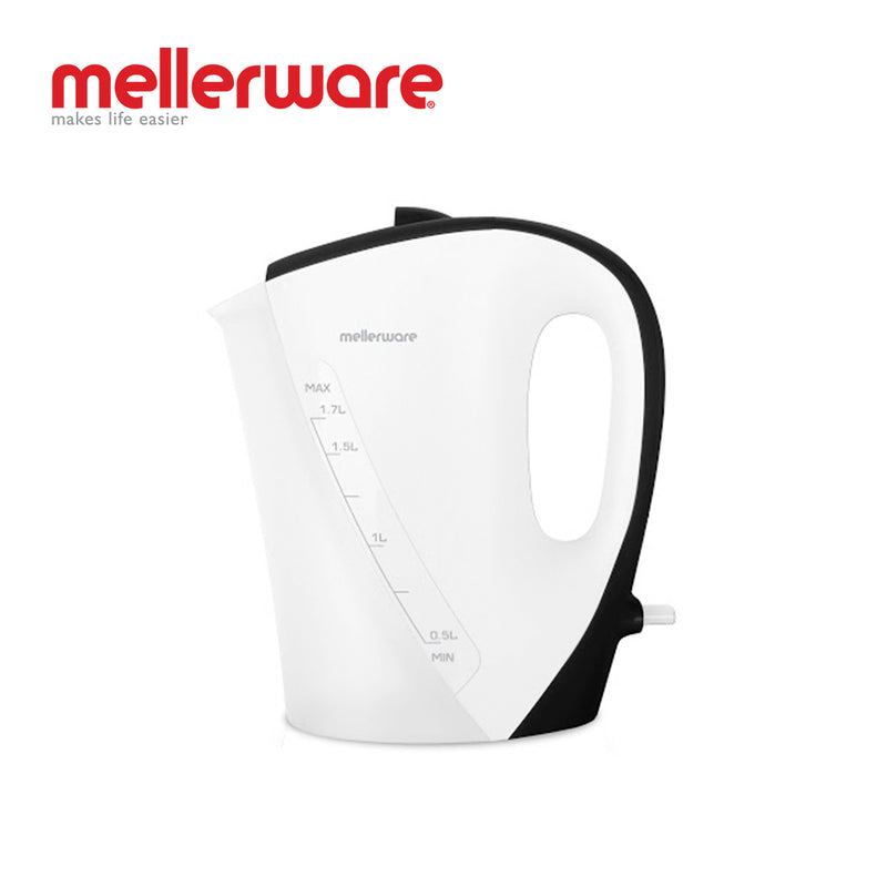 mellerware kettle white and black corded plastic 1.7l 2200w "zambezi"