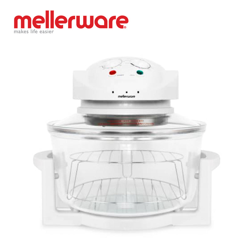 mellerware convection cooker adjustable temperature glass white 12l 1400w "turbo cook"