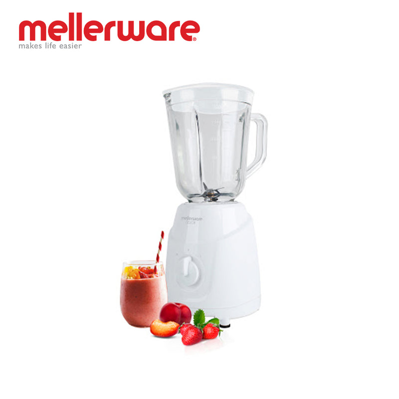mellerware jug blender glass white 1l 300w "fusion"