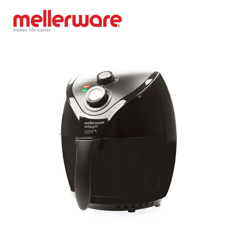 mellerware air fryer with timer manual plastic black 2.6l 1400w "vitality"