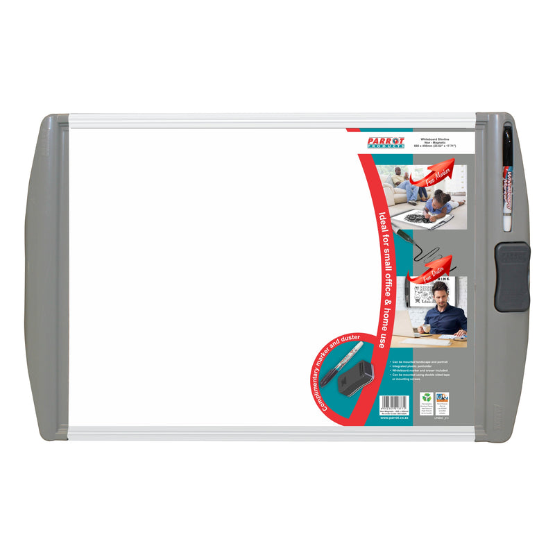 Slimline Non-Magnetic Whiteboard 600*450mm Retail