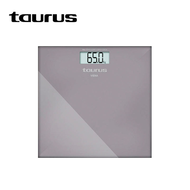 TAURUS Bathroom Scale Battery Operated Glass Stone 180kg 3V "Viena"