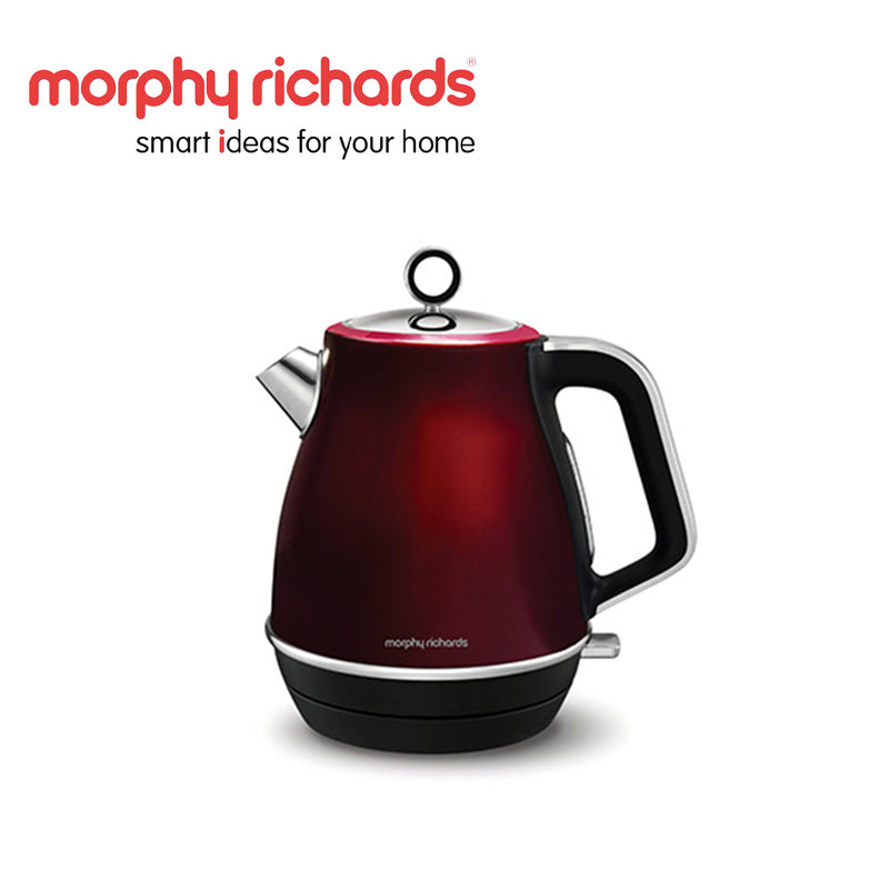 Morphy Richards Kettle 360 Degree Cordless Stainless Steel Red 1.5L 3000W "Evoke"