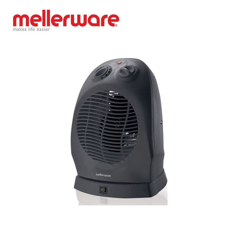 mellerware 2000w black oscillating fan heater