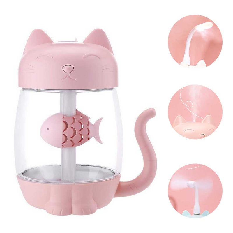 Kitty Humidifier with LED Night Light and Power Fan