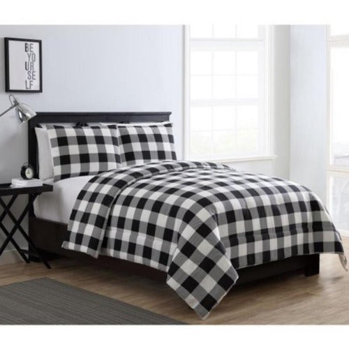 Mainstays Buffalo Chekered White&Black Bedding Set