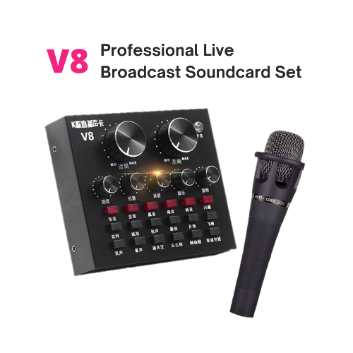 V8 Audio USB External Sound Card + Microphone