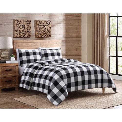 Mainstays Buffalo Chekered White&Black Bedding Set