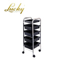 Lucky LifeStyle 5 TRAY CHROME SALON TROLLY