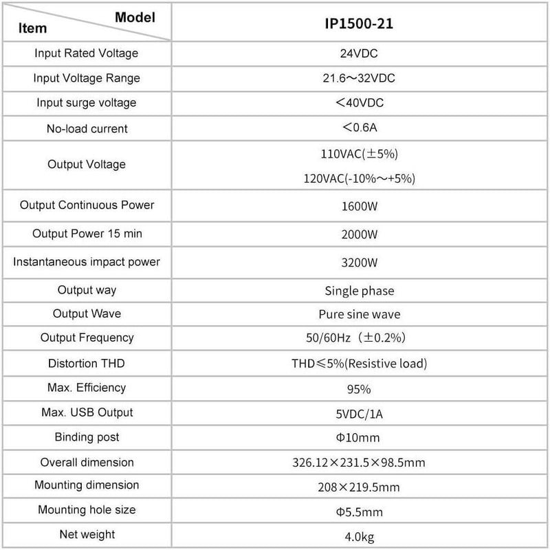 EP-Solar 2000w-24v Inverter Pure Sine Wave