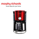 Morphy Richards Coffee Maker Drip Filter Digital Red 1.2L 1000W "Evoke"