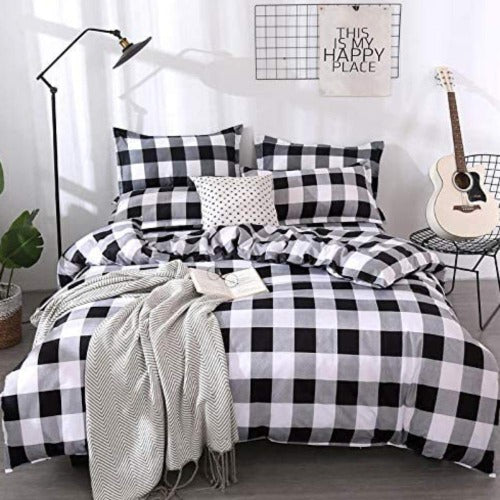 Mainstays Buffalo Chekered White&Black Bedding Set