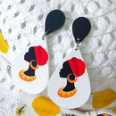 Tribal Wood Africa Women Water Drop Earrings
