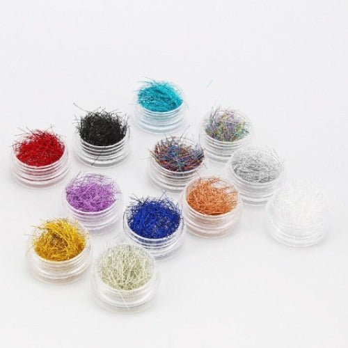 12 Colors Metal Nail Art Glitter Line