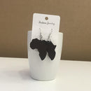 Brown African Map Wood Earring