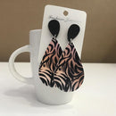 Natural Wood Water Drop Earrings