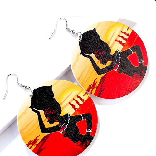 Handmade Africa Wooden Earrings