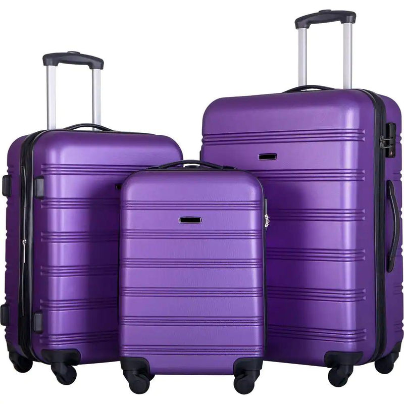 3 Piece Hard Expandable Spinner Luggage Set L-28 inch
