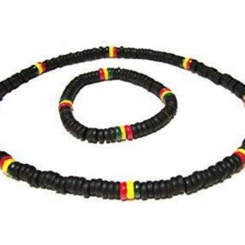 Rasta Necklace and Bracelet Set