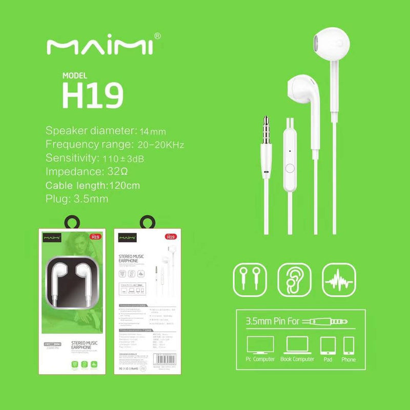 Maimi H19 Stereo music earphone