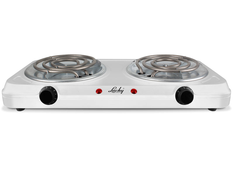 Lucky Lifestyle Hotplate Adjustable Temp Double Plate 2000W Black