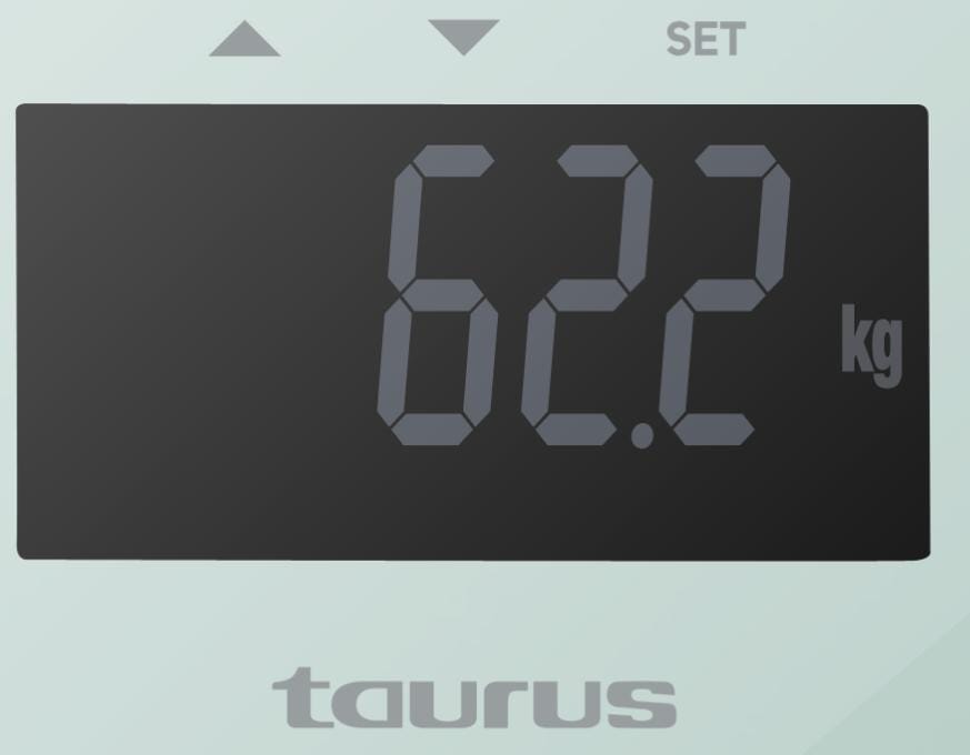 Taurus Scale TAURUS Bathroom Scale Battery Operated Glass Teal 180kg 3V
