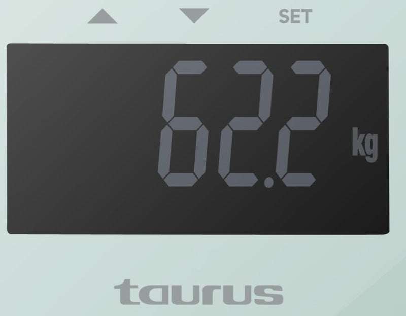 TAURUS Bathroom Scale Battery Operated Glass Teal 180kg 3V "Syncro Glass Complete"