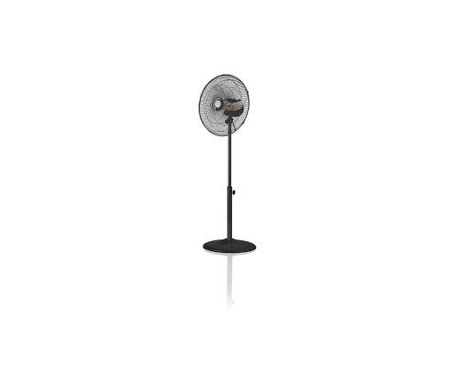mellerware fan 3 speed height adjustable pedestal steel black 40cm 50w "elegant breeze"