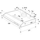 Whirlpool wall mounted cooker hood - WSLT 65F AS X